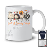 Personalized Custom Name Spooky Sheep; Lovely Halloween Four Sheep Boo Pumpkin; Farmer T-Shirt