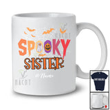 Personalized Custom Name Spooky Sister; Creepy Halloween Spider Web Boo Pumpkin; Family T-Shirt