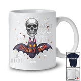 Personalized Custom Name Spooky Son; Creepy Halloween Bat Skull; Men Family Group T-Shirt