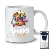 Personalized Custom Name Spooky Squad; Creepy Halloween Three Pumpkin Boo Flamingos; Farmer T-Shirt
