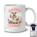 Personalized Custom Name Spooky With My Cows; Amazing Halloween Cow Sunglasses Coffee T-Shirt