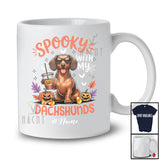 Personalized Custom Name Spooky With My Dachshunds; Amazing Halloween Dachshund Coffee T-Shirt