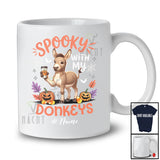 Personalized Custom Name Spooky With My Donkeys; Amazing Halloween Donkey Sunglasses Coffee T-Shirt