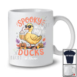 Personalized Custom Name Spooky With My Ducks; Amazing Halloween Duck Sunglasses Coffee T-Shirt