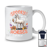 Personalized Custom Name Spooky With My Horses; Amazing Halloween Horse Sunglasses Coffee T-Shirt