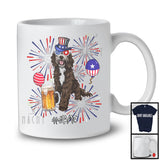 Personalized Custom Name Sproodle Drinking Beer, Lovely 4th Of July Fireworks, Patriotic T-Shirt