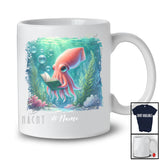 Personalized Custom Name Squid Reading Book; Lovely Teacher Librarian Book Nerd; Sea Animal T-Shirt