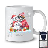 Personalized Custom Name St. Bernard Build Snowman; Lovely Snow Santa St. Bernard; Family T-Shirt