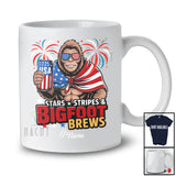 Personalized Custom Name Stars Stripes Bigfoot Brews; Joyful 4th Of July Drinking Beer; Patriotic T-Shirt
