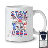 Personalized Custom Name Stay Cool; Amusing 4th of July Three Draft Beer Drinking; Patriotic T-Shirt
