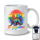 Personalized Custom Name Stegaysaurus; Lovely LGBTQ Pride Gay Stegosaurus T-Rex Dinosaur T-Shirt
