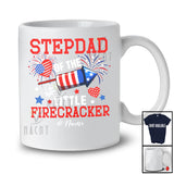 Personalized Custom Name Stepdad Of The Little Firecracker; Lovely 4th Of July Family Patriotic T-Shirt