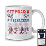 Personalized Custom Name Stepdad's Little Firecracker, Proud 4th Of July Fireworks, Patriotic T-Shirt