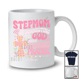 Personalized Custom Name Stepmom is Connecting to God Prayer; Lovely Mother's Day Cross; Family T-Shirt