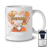 Personalized Custom Name Stepmom; Adorable Thanksgiving Fall Tree Heart Pumpkins Gnome; Family T-Shirt