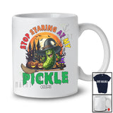 Personalized Custom Name Stop Staring At My Pickle; Humorous Halloween Adult Witch Pickle T-Shirt
