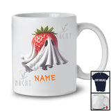 Personalized Custom Name Strawberry Boo Ghost Cosplay, Horror Halloween Fruit Vegan, Family T-Shirt