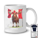 Personalized Custom Name Strong Moose With Canada Flag; Lovely Canadian Animal Lover T-Shirt