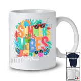Personalized Custom Name Summer Vibes; Colorful Summer Vacation Sunglasses Beach; Family T-Shirt