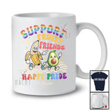 Personalized Custom Name Support Your Fruity Friends; Happy LGBTQ Pride Gay Banana Avocado T-Shirt