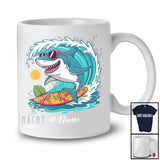 Personalized Custom Name Surfing Shark; Amusing Summer Vacation Shark Sea Animal T-Shirt