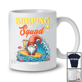 Personalized Custom Name Surfing Squad; Joyful Summer Christmas In July Gnome Hawaiian T-Shirt