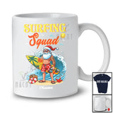 Personalized Custom Name Surfing Squad; Joyful Summer Christmas In July Santa Hawaiian T-Shirt