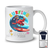 Personalized Custom Name Surfing Squad; Joyful Summer Vacation Christmas In July Flamingo Hawaii T-Shirt