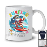 Personalized Custom Name Surfing Squad; Joyful Summer Vacation Christmas In July Santa Hawaiian T-Shirt