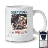 Personalized Custom Name Surviving Uncle Beer at a Time; Happy Father's Day Drinking Skeleton T-Shirt