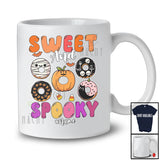 Personalized Custom Name Sweet And Spooky; Awesome Halloween Mummy Pumpkin Donut T-Shirt