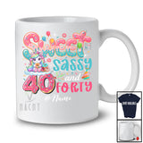 Personalized Custom Name Sweet Sassy Forty 40th Birthday; Lovely Unicorn Donut Family T-Shirt