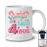 Personalized Custom Name Sweet Sassy Four 4th Birthday; Lovely Unicorn Donut Family T-Shirt