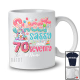 Personalized Custom Name Sweet Sassy Seventy 70th Birthday; Lovely Unicorn Donut Family T-Shirt