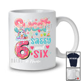 Personalized Custom Name Sweet Sassy Six 6th Birthday; Lovely Unicorn Donut Family T-Shirt