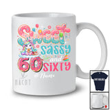 Personalized Custom Name Sweet Sassy Sixty 60th Birthday; Lovely Unicorn Donut Family T-Shirt