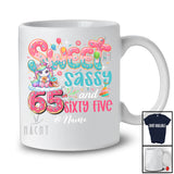 Personalized Custom Name Sweet Sassy Sixty Five 65th Birthday; Lovely Unicorn Donut Family T-Shirt