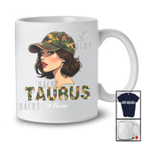 Personalized Custom Name Taurus; Amusing Birthday Camouflage Custom Name Women; Zodiac Sign T-Shirt