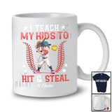 Personalized Custom Name Teach My Kids to Hit Steal; Joyful Father's Day Mother's Day Softball T-Shirt