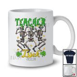 Personalized Custom Name Teacher Luck; Joyful St. Patrick's Three Skeletons; Lucky Shamrock T-Shirt