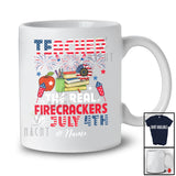Personalized Custom Name Teacher Real Firecrackers; Joyful 4th Of July Fireworks; Patriotic T-Shirt