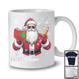 Personalized Custom Name Teacher Santa, Joyful Christmas Santa Snowing, Careers Group T-Shirt