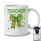 Personalized Custom Name Teacher; Lovely St. Patrick's Day Bow Tie Leprechaun; Shamrock T-Shirt