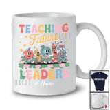 Personalized Custom Name Teaching Future Leaders; Lovely Back To School Groovy Retro Teacher T-Shirt