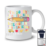 Personalized Custom Name Teaching Interrupting Your Talking; Lovely Back To School Groovy Teacher T-Shirt