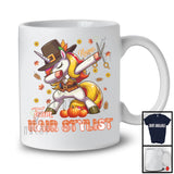 Personalized Custom Name Team Hair Stylist, Joyful Thanksgiving Dabbing Unicorn, Plaid Careers T-Shirt