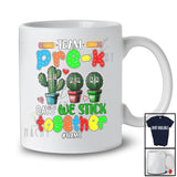 Personalized Custom Name Team Pre-K We Stick; Joyful 100 Days Of School Three Cactus T-Shirt