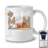 Personalized Custom Name Tee Ball Mom; Amazing Mother's Day Leopard Heart; Family T-Shirt