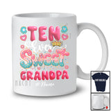 Personalized Custom Name Ten Ever Sweet Grandpa; Joyful 10th Birthday Donut Lover; Girls Family T-Shirt