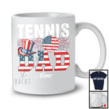 Personalized Custom Name Tennis Dad, Proud 4th Of July USA Flag Sport, Patriotic Family T-Shirt